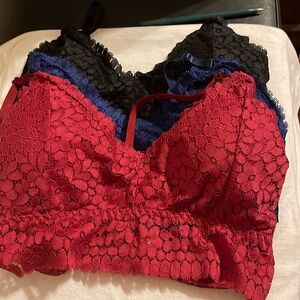Set of three no under wire bras